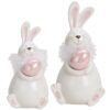 matches21 - Webshop Niedlicher Osterhase mit Ei und Pluesch Keramik Osterdeko weiss rosa 1 Stk 2 Groessen 117842 1 10