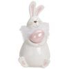 matches21 - Webshop Niedlicher Osterhase mit Ei und Pluesch Keramik Osterdeko weiss rosa 1 Stk 2 Groessen 117842 1 1 11