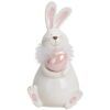 matches21 - Webshop Niedlicher Osterhase mit Ei und Pluesch Keramik Osterdeko weiss rosa 1 Stk 2 Groessen 117842 2 1 12