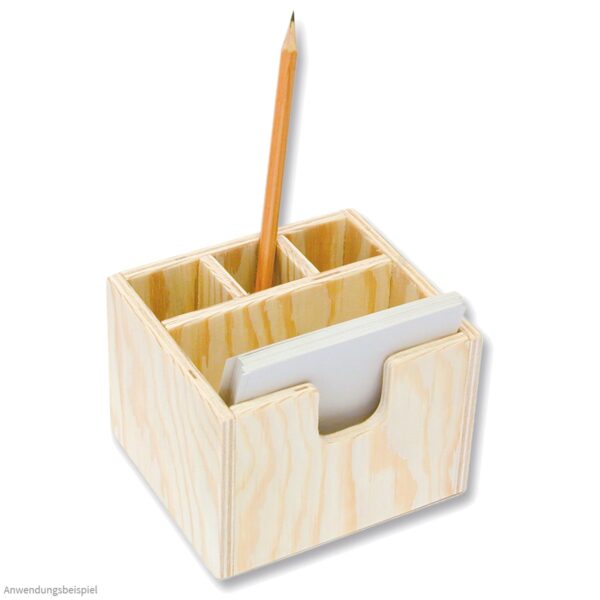 matches21 - Webshop Notizzettelbox und Stiftehalter Holz Bausatz Kinder Werkset Bastelset ab 11 Jahren 101146 2 1 1