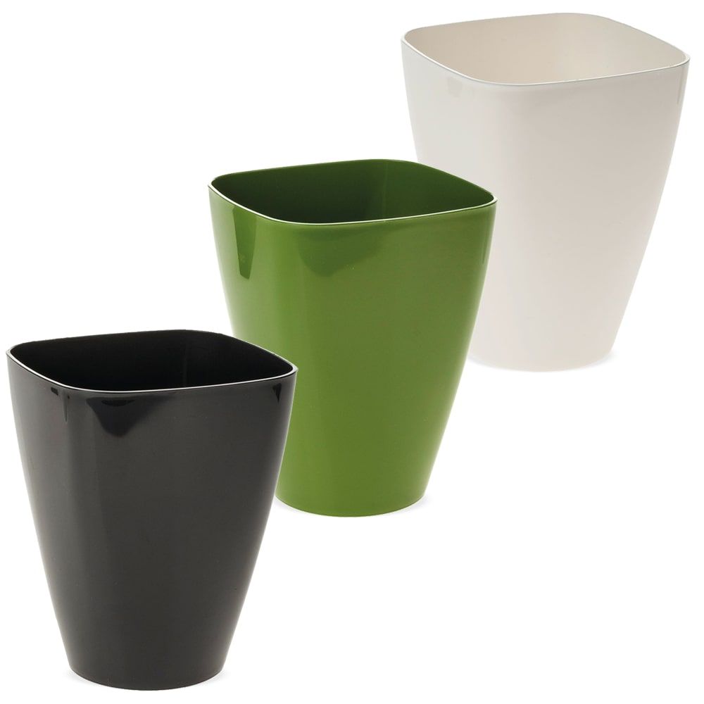 2er-Set Quadratische Blumentöpfe Aus Kunststoff – Braun, 7,2 Liter, Für Drinnen & Draußen