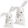 matches21 - Webshop Osterhasen Hasen weiss und Herzen schwarz Osterdeko Keramik Figuren 1 Stk 2 Groessen 123180 1 10