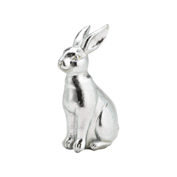 matches21 - Webshop Osterhasen Hasenfiguren Osterdeko Dekohasen silber 2 Groessen 126390 2 1 12