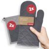 matches21 - Webshop PREMIUM Ofenhandschuhe 2er Set grau hitzebestaendig waschbar 126641 1 92