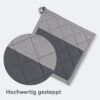 matches21 - Webshop PREMIUM Topflappen Set grau Baumwolle hitzebestaendig waschbar 126640 10 1 25