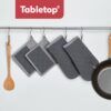 matches21 - Webshop PREMIUM Topflappen Set grau Baumwolle hitzebestaendig waschbar 126640 13 1 28