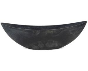 Pflanzschale oval für draußen Stein-Optik schwarz in 66 cm