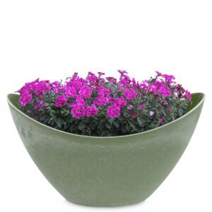 matches21 - Webshop Pflanzschale Blumenschale oval Jardiniere gruen 2 Groessen 127556 1 27