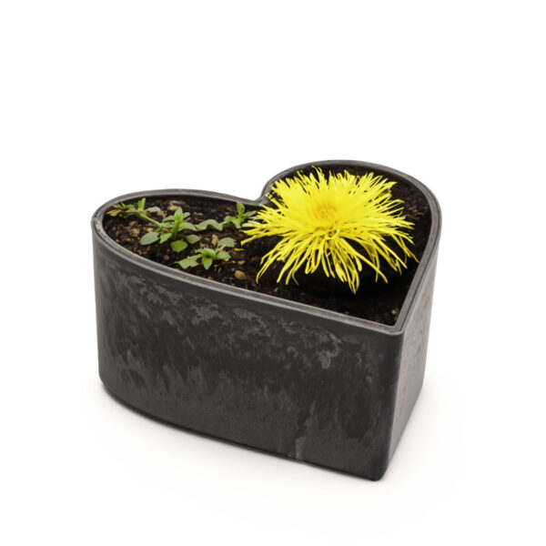 matches21 - Webshop Pflanzschale Herz als Blumenschale Grabschmuck schwarz in 3 Groessen 118430 1 26