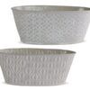 matches21 - Webshop Pflanzschalen Pflanztoepfe Praegemuster oval Metall 2er 33x17x12 cm in 3 Farben 123641 3 1 28