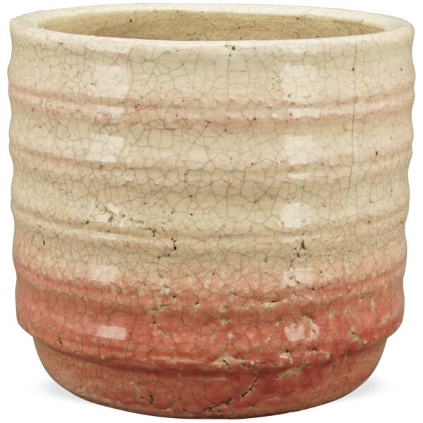 matches21 - Webshop Pflanztoepfe Terracotta geriffelt Gartendeko rose rot 1 Stk 4 Groessen 123812 1 1 12