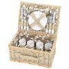 matches21 - Webshop Picknickkorb 4 Personen Weidenkorb braun beige 24 tlg inkl Mehrweg Geschirr 116415 1 1 8