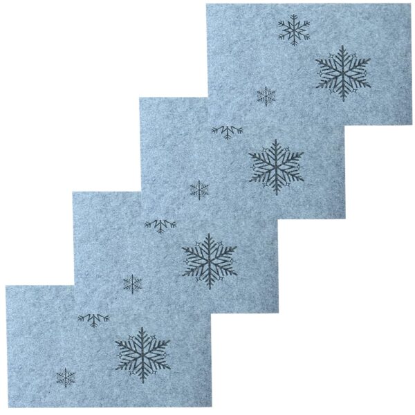 matches21 - Webshop Platzsets Schneesterne Tischsets grau anthrazit Filz Poly 4er Set 45x30 cm 125888 1 1