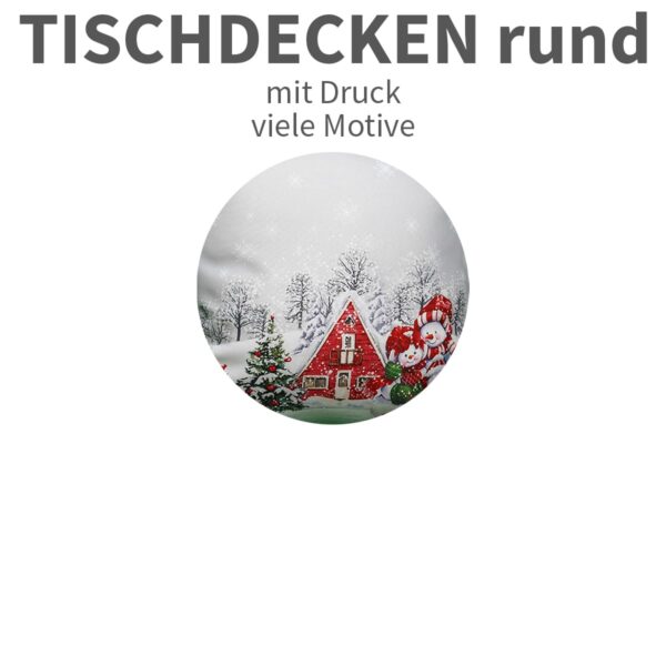 matches21 - Webshop Runde Tischdecke winterlich bedruckt 128010 7