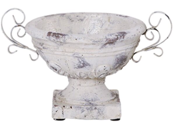 matches21 - Webshop Schalen Sockel Henkel Blumentoepfe Keramik Vintage Shabby creme 1 Stk 2 Groessen 118788 1 1 27