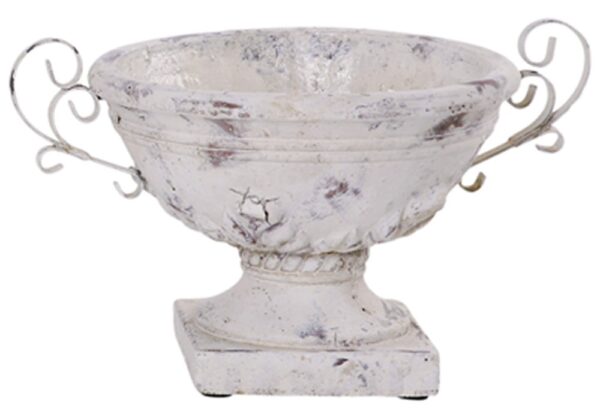 matches21 - Webshop Schalen Sockel Henkel Blumentoepfe Keramik Vintage Shabby creme 1 Stk 2 Groessen 118788 2 1 28