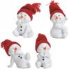 matches21 - Webshop Schneemann Deko Figuren Strickmuetze Weihnachtsdeko Poly 4er Set sort 9x11x8 cm 116853 1 7