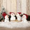 matches21 - Webshop Schneemann Deko Figuren Strickmuetze Weihnachtsdeko Poly 4er Set sort 9x11x8 cm 116853 1 1 8