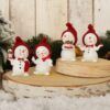 matches21 - Webshop Schneemann Deko Figuren Winterdeko Weihnachten rote Muetzen 4er Set 7 cm 112962 1 1 9