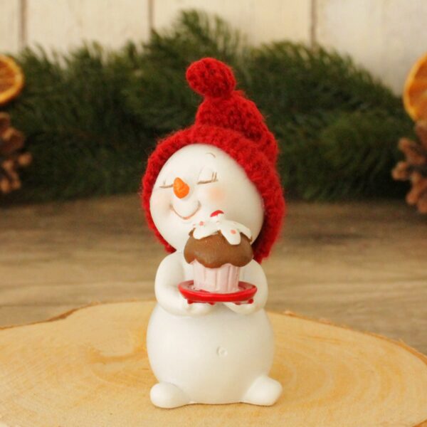 matches21 - Webshop Schneemann Deko Figuren Winterdeko Weihnachten rote Muetzen 4er Set 7 cm 112962 3 1 5