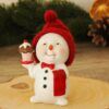 matches21 - Webshop Schneemann Deko Figuren Winterdeko Weihnachten rote Muetzen 4er Set 7 cm 112962 4 1 13