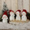 matches21 - Webshop Schneemann Deko Figuren mit Strickmuetze Weihnachtsdeko Poly 4er Set 6x11 cm 116855 1 1 8