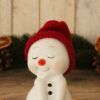 matches21 - Webshop Schneemann Deko Figuren mit Strickmuetze Weihnachtsdeko Poly 4er Set 6x11 cm 116855 3 1 10