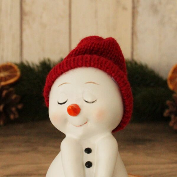 matches21 - Webshop Schneemann Deko Figuren mit Strickmuetze Weihnachtsdeko Poly 4er Set 6x11 cm 116855 3 1 4