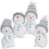 matches21 - Webshop Schneemann Deko Figuren mit Strickmuetzen 4er Set Weihnachtsfiguen je 11 cm 110995 1 1 7