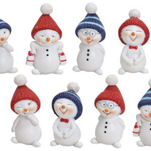 matches21 - Webshop Schneemann Winter Deko Figuren rot blaue Muetzen 8er Set Kunststoff je 5 cm 112960 1 14