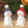 matches21 - Webshop Schneemann Winter Deko Figuren rot blaue Muetzen 8er Set Kunststoff je 5 cm 112960 3 1 10