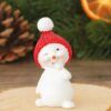 matches21 - Webshop Schneemann Winter Deko Figuren rot blaue Muetzen 8er Set Kunststoff je 5 cm 112960 5 1 12