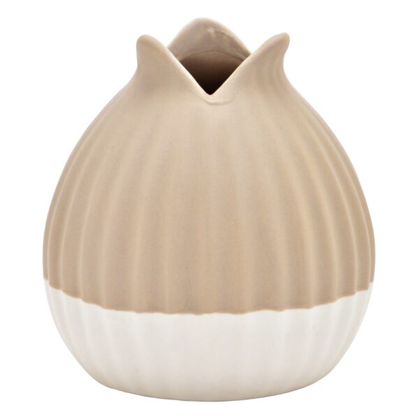 matches21 - Webshop Schoene Blumenvase modern beige weiss Vase Keramik 10 x 10 cm 126500 1 1