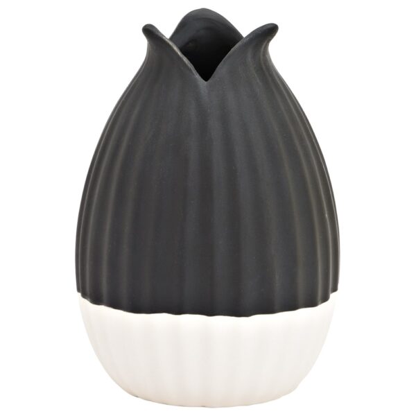 matches21 - Webshop Schoene Blumenvase modern schwarz weiss Vase Keramik 9x13 cm 126501 1 1