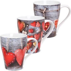 matches21 - Webshop Schoene Tassen Becher Kaffeetassen HerzenundHolz B WARE 1 Stk Porzellan 109874 1 5