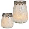 matches21 - Webshop Schoene Windlichter aus Glas in weiss mit Metall Dekor in 2 Groessen 126898 1 10