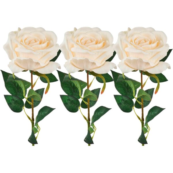 matches21 - Webshop Schoene kuenstliche Rose Kunstblume 3er Set Deko in weiss 30 cm 126519 1 1