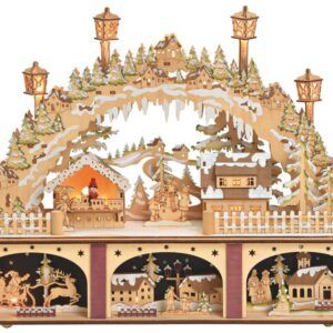 matches21 - Webshop Schwibbogen 3D Lichterbogen Dorf und Sockel Beleuchtung Weihnachtsdeko 45x11x32cm 116844 1 17