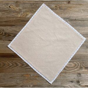 matches21 - Webshop Serviette Stoffserviette LUISA Spitze und einfarbig beige 40x40 cm Landhaus 1 Stk 121432 1 11