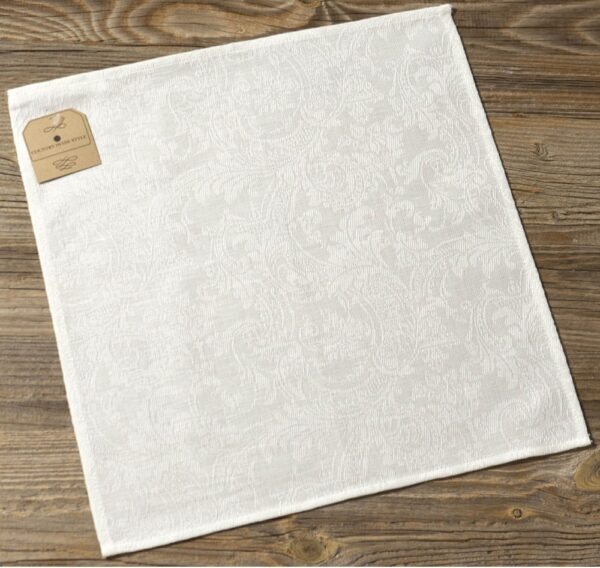 matches21 - Webshop Serviette Stoffserviette Textil MILA einfarbig weiss 39x39 cm Landhaus Leinen 1 Stk 124263 1 1