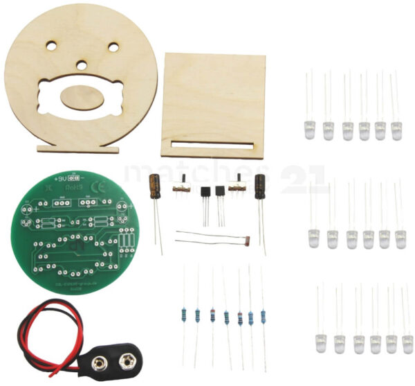 matches21 - Webshop Smiley Gesicht mit LEDs Holz Loet Bausatz vorg 1 1 2