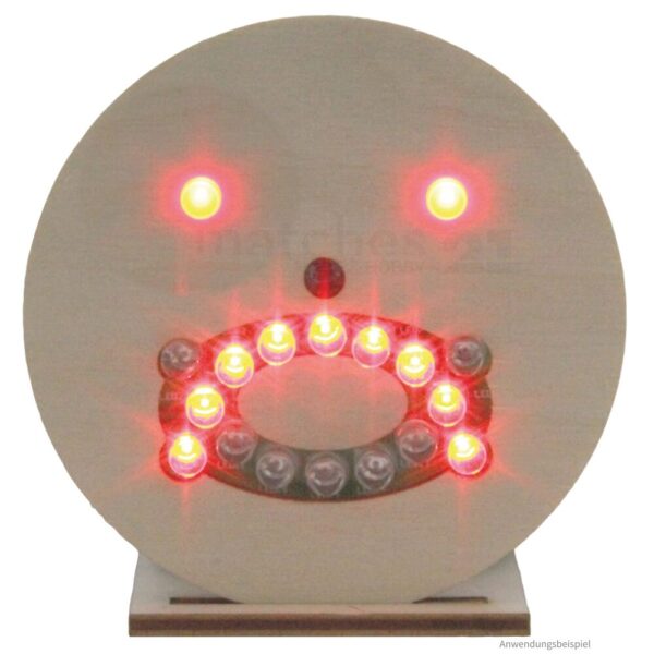 matches21 - Webshop Smiley Gesicht mit LEDs Holz Loet Bausatz vorg 5 1 3