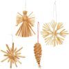 matches21 - Webshop Sterne Engel Zapfen Stroh Christbaumschmuck Strohsterne 28er Set sort je 6 cm 122647 1 3