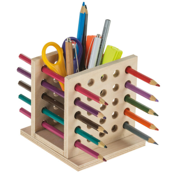 matches21 - Webshop Stiftehalter Bausatz Holz Holzbausatz Werkset Bastelset fuer Kinder ab 11 Jahren 113170 2 1 2