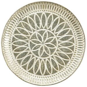 matches21 - Webshop Tablett Dekoteller mit Mandala Dekoschale Rillen flach Schale silber 29x2 cm 125409 1 19