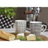 matches21 - Webshop Tasse Becher Streifen und Punkte schwarz weiss Porzellan 10 cm 300 ml 1 Stk B WARE 111769 1 1 6