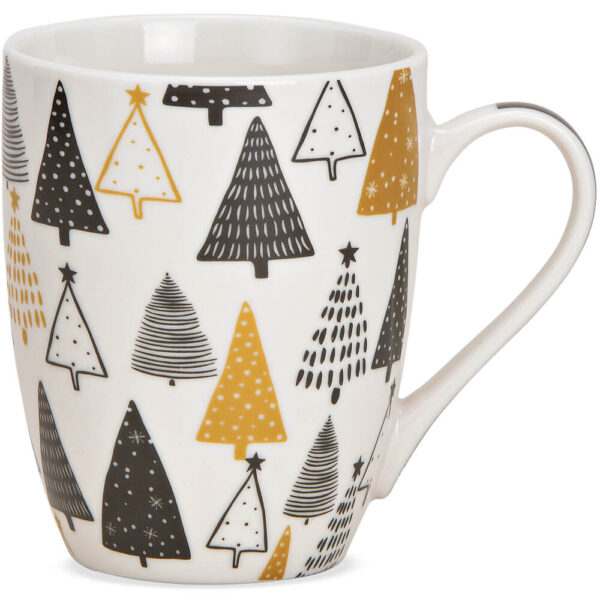 matches21 - Webshop Tasse Tannenbaum Becher weiss Porzellan 1 Stk B WARE 11x10x8 cm 300 ml 122638 1 1