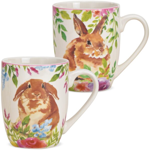 matches21 - Webshop Tasse mit gemaltem Osterhasen Hase Porzellan Kaffeetasse 1 Stk B WARE 10 cm 123192 1 1