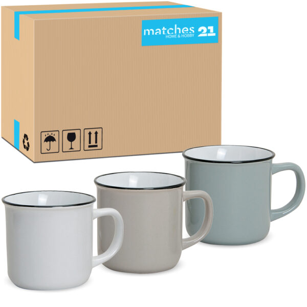 matches21 - Webshop Tassen Becher Emaille Optik bunte Kaffeebecher 36 Stk 9 cm 300 ml 111362 1 2