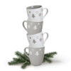 matches21 - Webshop Tassen Becher Kaffeebecher 36 Stk Weihnachtsdekor grau weiss 300 ml 110873 1 8